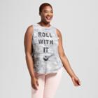 Women's Plus Size Roll With It Camouflage Print Graphic Tank Top - Grayson Threads (juniors') Gray