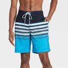 Men's 9 Striped Regular Fit Board Shorts - Goodfellow & Co Blue