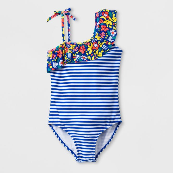 Girls' Zamba Love One Piece Swimsuit - Cat & Jack Blue