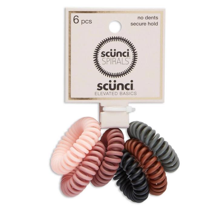 Scunci Basics Spirals Matte - Pink/brown/black/gray
