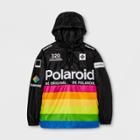 Men's Long Sleeve Polaroid Hooded Pullover Anorak Jacket - Black