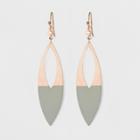 Open Marquis Shape With Half Sprayed Effect Earrings - Universal Thread Gray