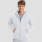 Hanes Men's Ecosmart Fleece Full Zip Hooded Sweatshirt - Ash (grey)
