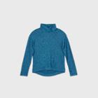 Girls' Cozy Long Sleeve Mock Neck Pullover - All In Motion Dark Teal