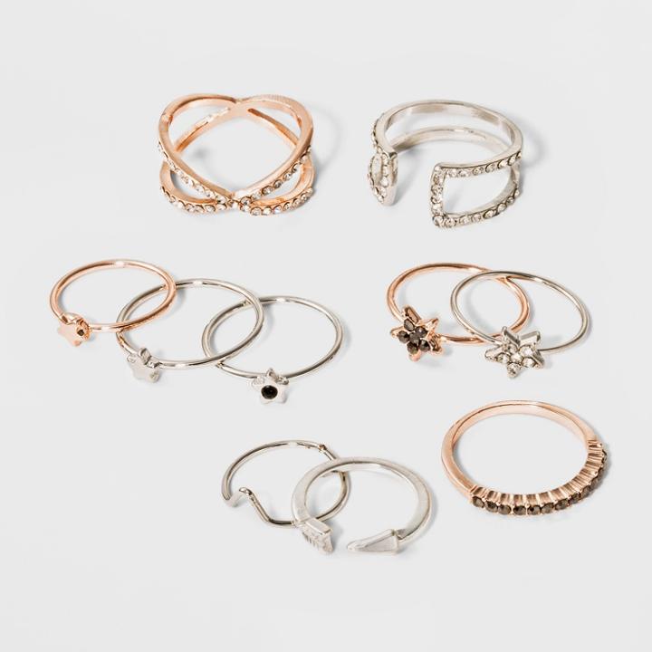 Target Multipack With Ring Stars, Arrow And Pave Band Ring Set,