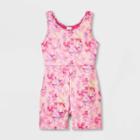 Girls' Floral Spray Sleeveless Biketard - Cat & Jack Pink