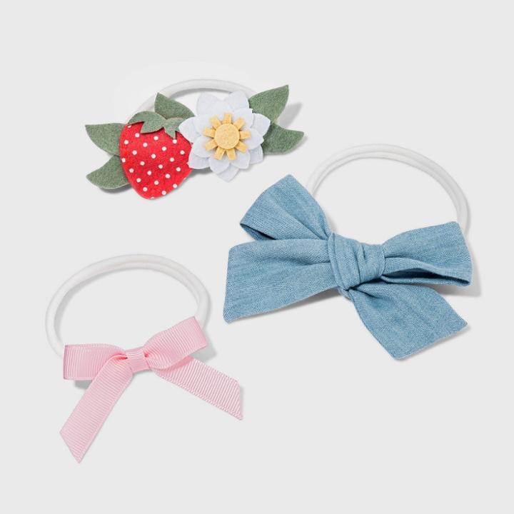 Baby Girls' 3pk Strawberry Headband Set - Cat & Jack