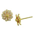 Target Gold Plated Light Pink Enamel Saidy Flower Stud Earrings - Gold