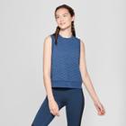 Women's Textured Sleeveless Sweatshirt - Joylab Dark Denim Blue