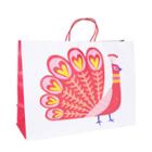 Spritz Printed Valentine Peacock Red On White Vogue Bag -