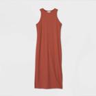Women's Sleeveless Racertank Rib-knit Dress - Prologue Brown