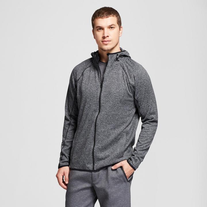 Men's Fleece Full Zip Sweatshirt - C9 Champion Black Heather Xxl, Black Grey