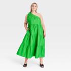 Women's Plus Size One Shoulder Sleeveless Dress - Who What Wear Green
