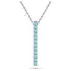 Target Natural Blue Topaz Prong Set Vertical Bar Pendant In Sterling Silver, Girl's, White