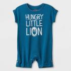 Petitebaby Boys' Short Sleeve Hungry Little Lion Romper - Cat & Jack Blue Newborn, Boy's