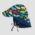 I Play By Green Sprouts Baby Boys' Reversible Flap Hat - Whale League Navy 0-6m, Infant Boy's, Blue