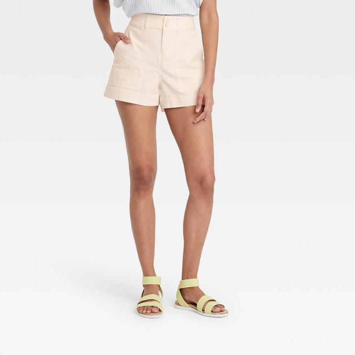 Women's High-rise Shorts - A New Day Cream