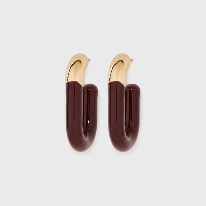 Acrylic J Hoop Earrings - A New Day Burgundy, Red