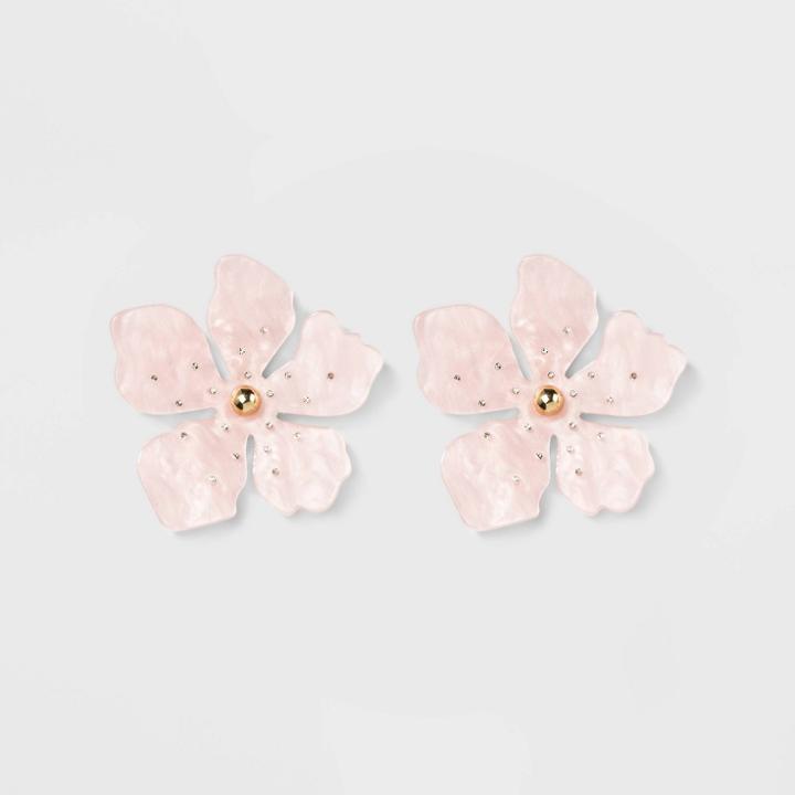 Sugarfix By Baublebar Resin Flower Drop Earrings - Blush Pink, Girl's
