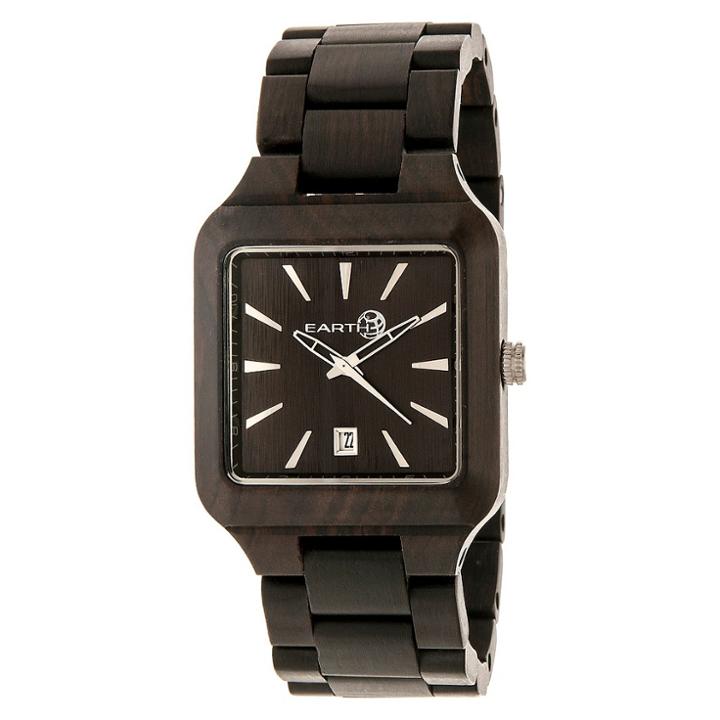 Earth Wood Men's Arapaho Eco - Friendly Sustainable Wood Bracelet Watch - Dark Brown, Dark Oak