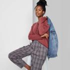 Women's Long Sleeve Snap Front T-shirt - Wild Fable Burgundy