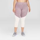 Women's Plus Size Studio Mid-rise Capri Leggings 20 - C9 Champion Purple Colorblock