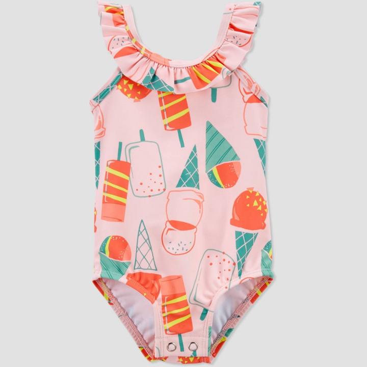 Baby Girls' Popsicle Ruffle One Piece Swimsuit - Just One You Made By Carter's Pink