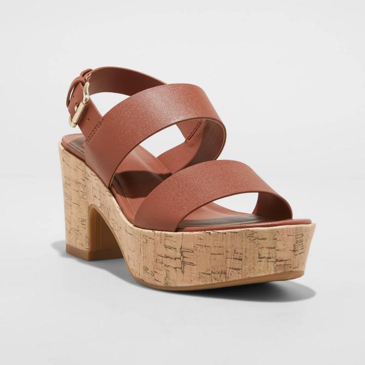 Women's Demi Platform Heels - A New Day Brown