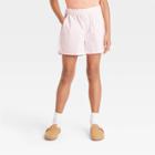 Girls' Poplin Boxer Shorts - Art Class Pink/white