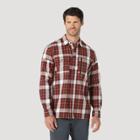 Wrangler Men's Regular Fit Atg Plaid Long Sleeve Button-down Shirt - Red/white