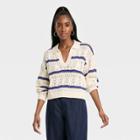 Women's Collared Polo Pullover Sweater - Universal Thread Cream