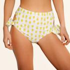 Target Women's Tie High Waist Bikini Bottom - Sugar Coast By Lolli Yellow Pineapple Print
