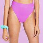 Women's High-waist Ribbed Bikini Bottom - Stoney Clover Lane X Target Bright Purple Xxs
