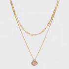 Layered Gold Dipped With Semi-precious Rutilated Quartz Chain Necklace - A New Day Clear