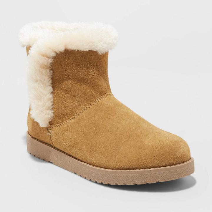 Petitewomen's Bellina Suede Short Boots - Universal Thread Natural