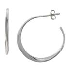 Target Women's Polished C-hoop Earrings In Sterling Silver - Gray