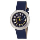 Simplify The 2700 Women's Spiral Hands Leather Strap Watch - Navy