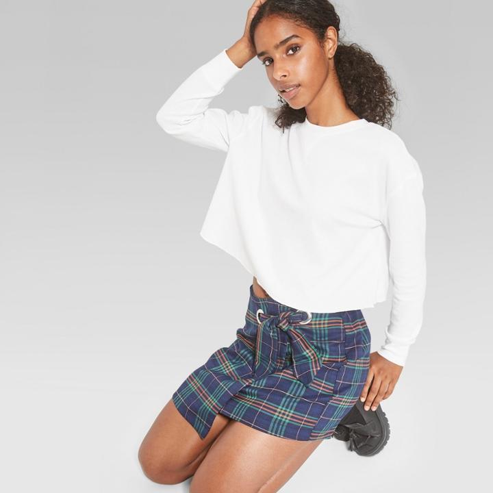 Women's Long Sleeve Boxy Waffle T-shirt - Wild Fable Old Rose