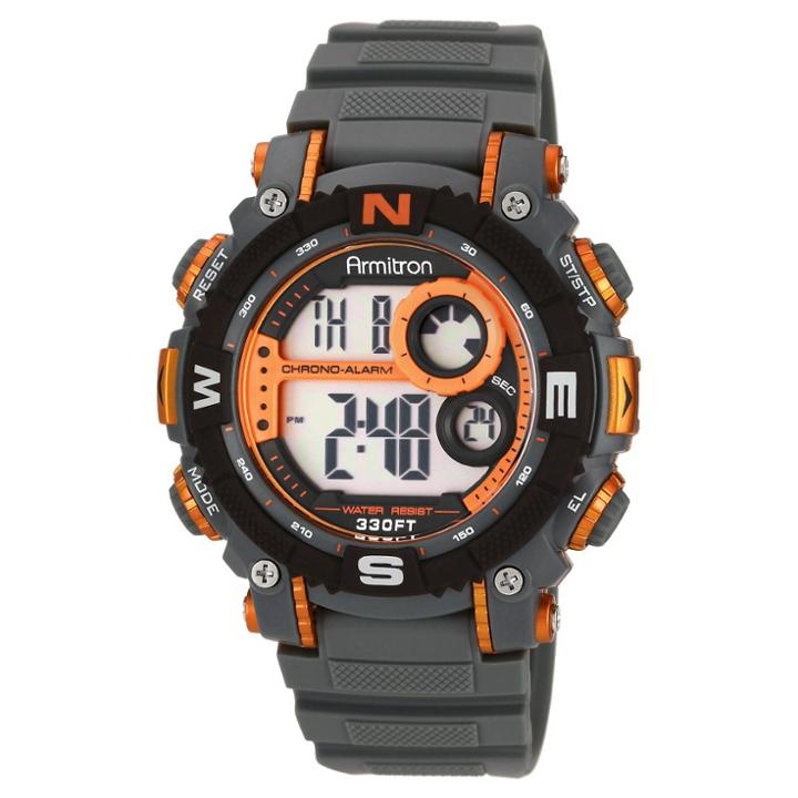 Men's Armitron Digital And Chronograph Textured Sport Resin Strap Watch - Gray, Black