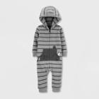 Baby Boys' 1pc Striped Rhino Hooded Jumpsuit - Just One You Made By Carter's Gray Newborn, Boy's
