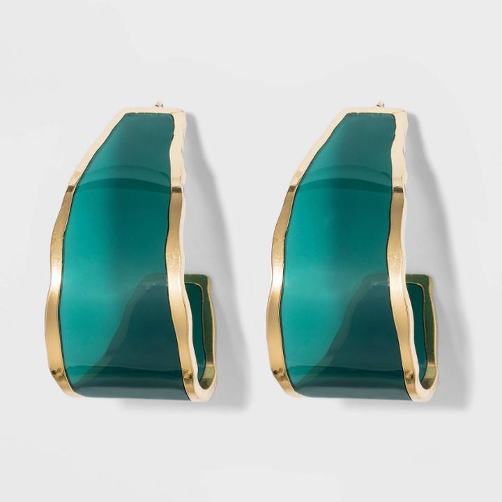 Transparent Hoop Earrings - A New Day Aqua, Blue