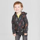 Toddler Boys' Spaceship Print Fleece Zip-up Hoodie - Cat & Jack Black