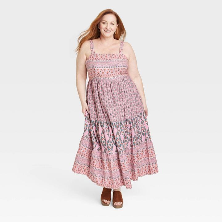 Women's Plus Size Sleeveless A-line Dress - Knox Rose Pink Floral