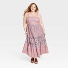 Women's Plus Size Sleeveless A-line Dress - Knox Rose Pink Floral