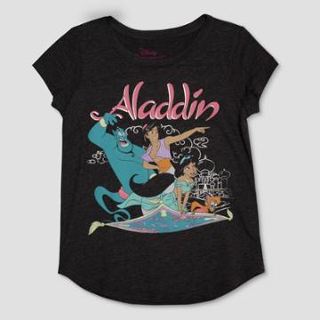 Girls' Disney Aladdin Short Sleeve T-shirt - Charcoal