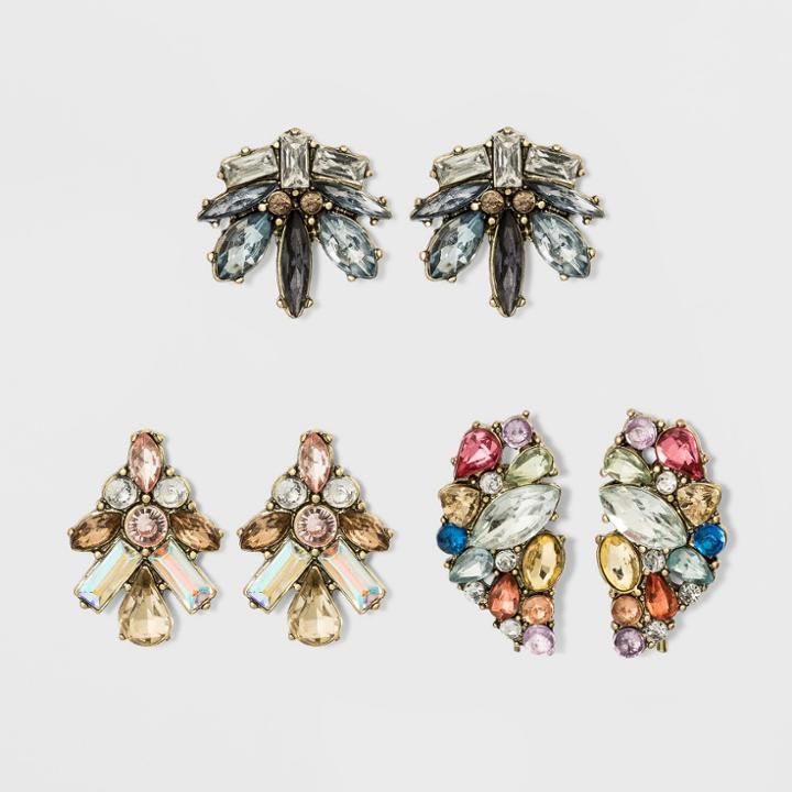 Sugarfix By Baublebar Colorful Crystal Earring Gift Set, Girl's,