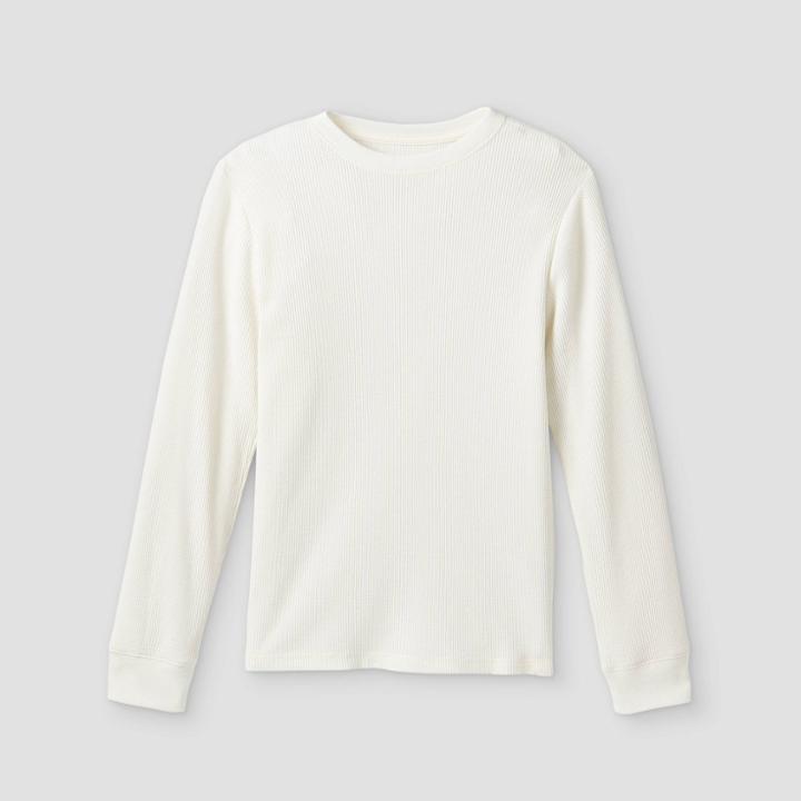 Boys' Thermal Long Sleeve T-shirt - Cat & Jack Cream
