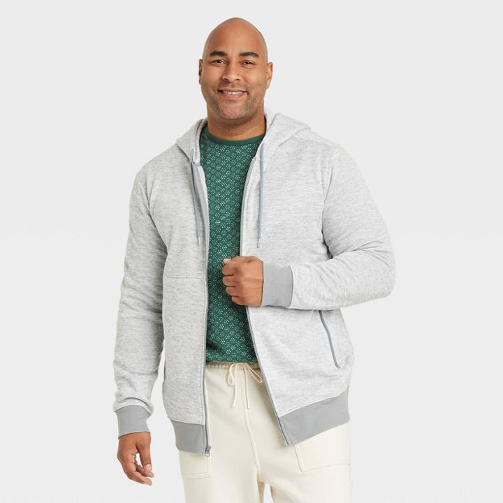 Men's Big & Tall Standard Fit Full-zip Hooded Sweatshirt - Goodfellow & Co