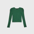 Girls' Puff Long Sleeve Top - Art Class Green