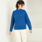 Women's Mock Turtleneck Pullover Sweater - Universal Thread Navy